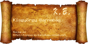 Kisgyörgy Barnabás névjegykártya