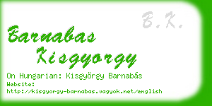 barnabas kisgyorgy business card